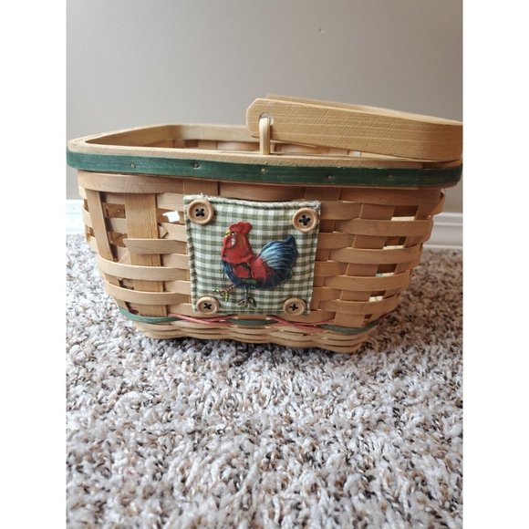 Rooster Weaved Handled Basket - Picture 2 of 6